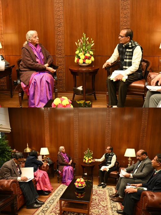 Union Minister  Shivraj Singh Chouhan meets Union Finance Minister Nirmala Sitharaman in Delhi