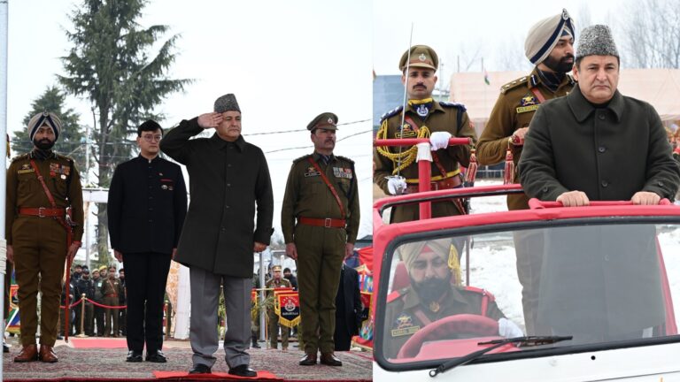 Javid Dar Unfurls Tricolour, Baramulla Celebrates 77th Republic Day with Grandeur