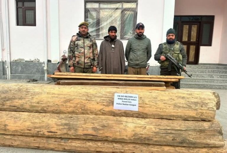 Ganderbal Police Busts Illegal Timber Smuggling