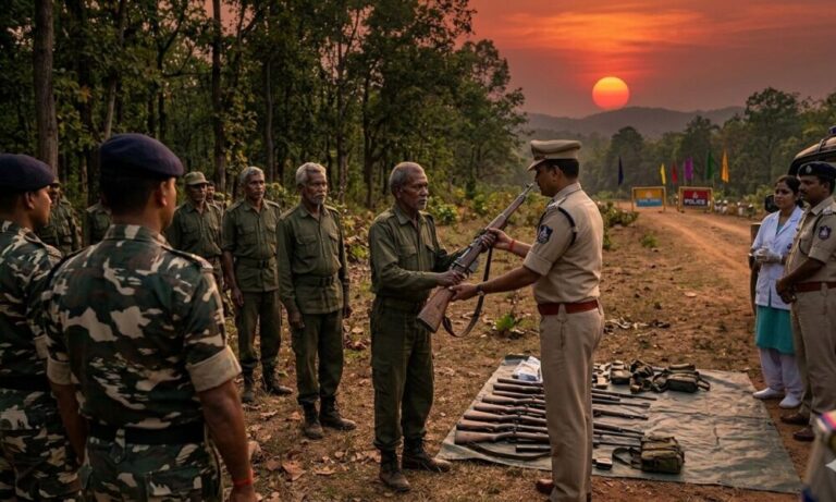 Sunset over the Red Corridor