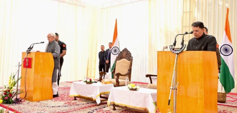 LG Manoj Sinha Administers Oath to Shantmanu as State Election Commissioner