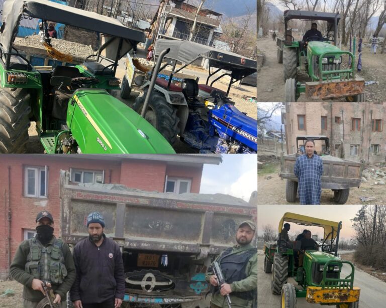 Six vehicles involved in illegal mining seized in Ganderbal: Police