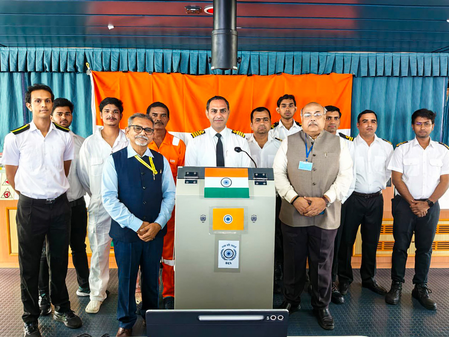 Sonowal felicitates crew of LPG ships Shivalik and Nanda Devi