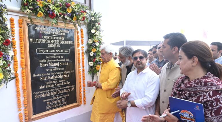 LG Manoj Sinha Inaugurates South Kashmir Volleyball League 2026 in Shopian