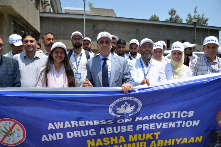 SKIMS Organises Walkathon in Support of 100-Day Intensified ‘Nasha Mukt J&K Abhiyan’